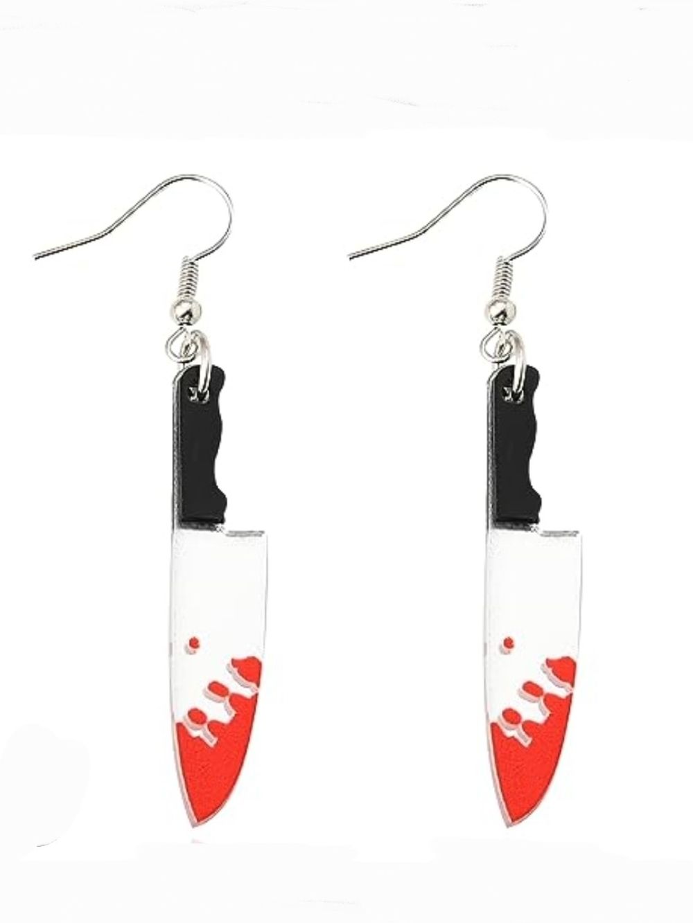 Novelty Horror- Aesthetic-Blood-Tip Knife Dangle Earrings - Halloween